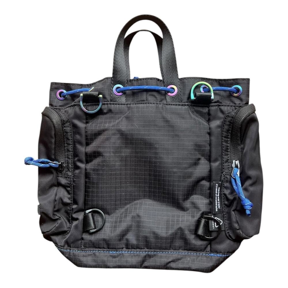 Doughnut Pyramid Tiny Backpack Black Nylon Ripstop Travel Bag NWT - Picture 2 of 12